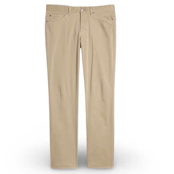 Peter Millar Ultimate 5-Pocket Straight Leg Sateen Pants Beige / Khaki - Picture 12 of 14